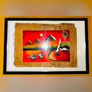🔖 NWT - Vintage Antique Egyptian Pyramids Wall Art